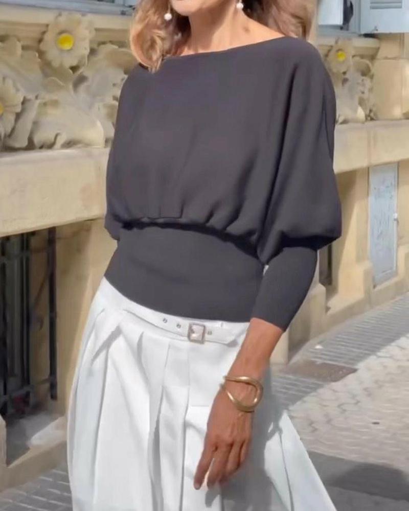 Autumn and winter suits with solid color tops & skirts