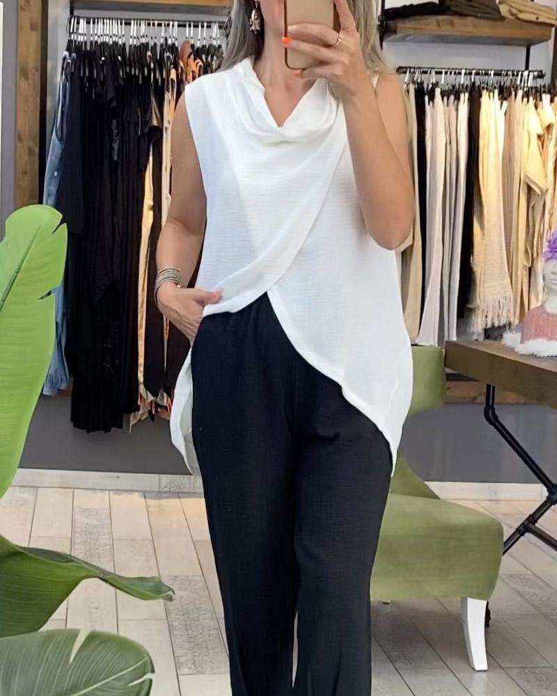 Black And White Contrast Irregular Casual Suit