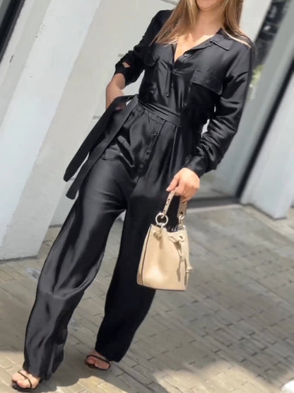 Black Fashion Simple Jumpsuit