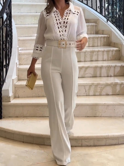 White slim elegant jumpsuit