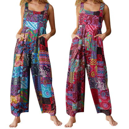 Women's Ethnic Style Multicolor Jumpsuits