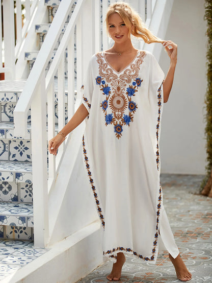 Vintage Embroidered Long Kaftan