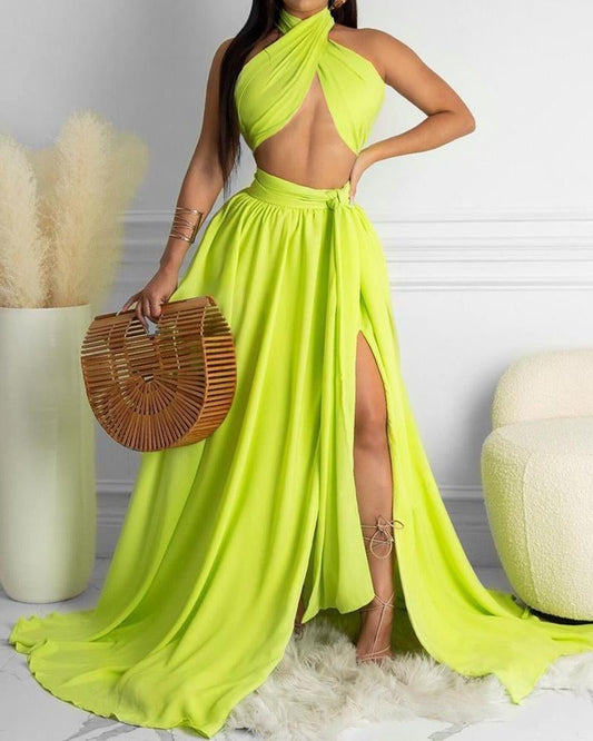 Fashion Solid Color Two-piece Suit