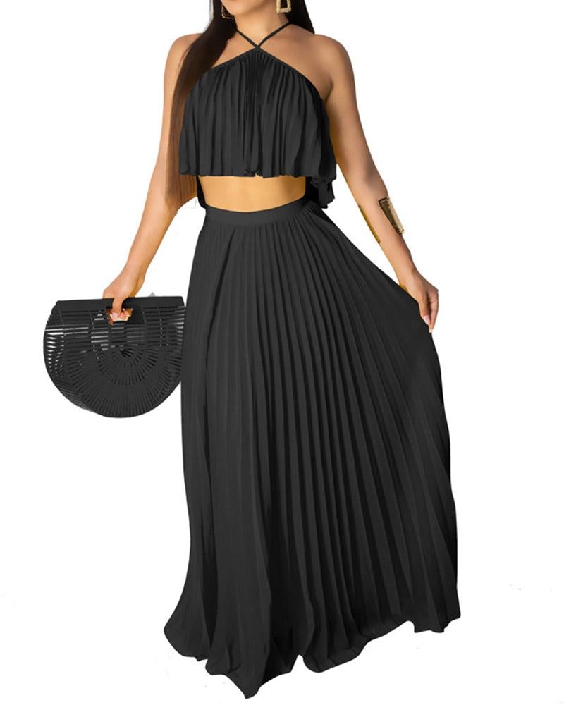 Two-piece Pleated Loose Suit Dress