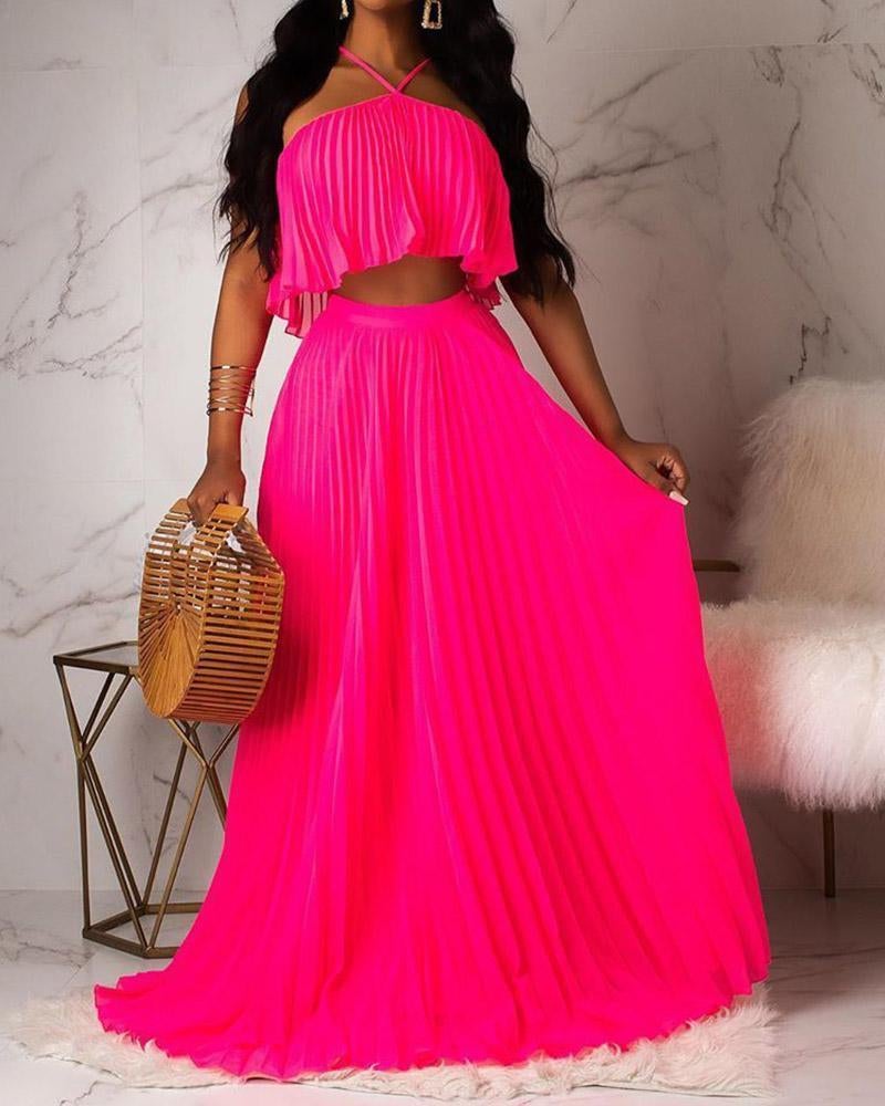 Two-piece Pleated Loose Suit Dress