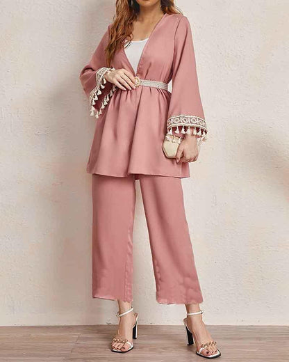 Stylish Two Piece Set of Long Sleeve Cardigan & Pants