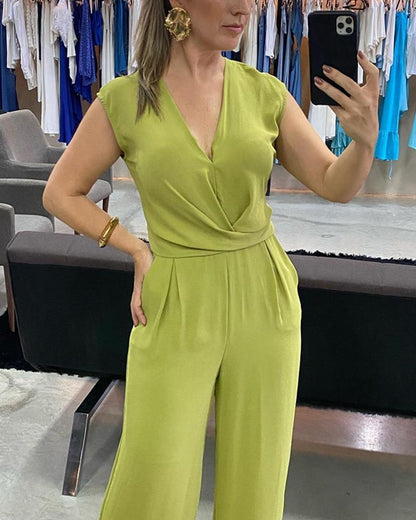 Solid Casual Jumpsuit