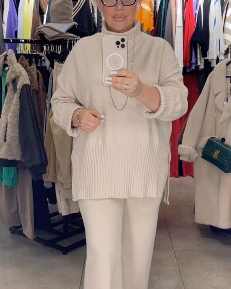 Fashion Loose Knit Casual Suit