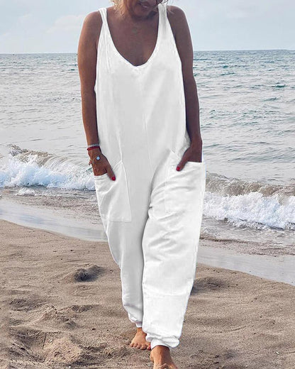 Three Dimensional Beach Corset Vest Jumpsuit