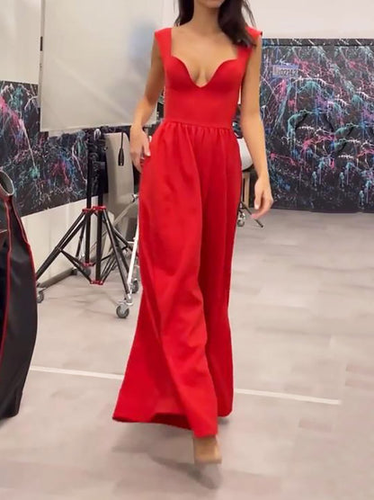 Sexy sleeveless high waist dress