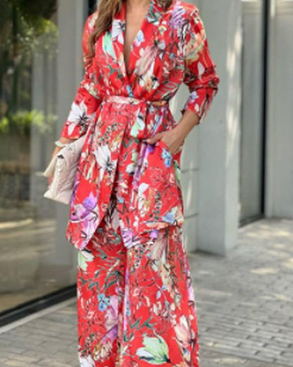 Casual Loose Print Suit