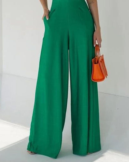 Fashion Printed Spliced Straight-Barrel Pants