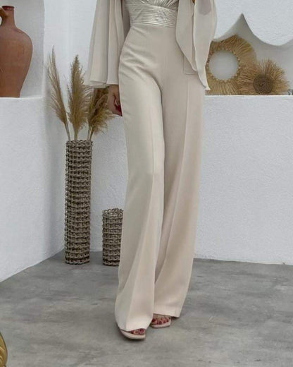 Fashion Flared Sleeve Long Jumpsuit