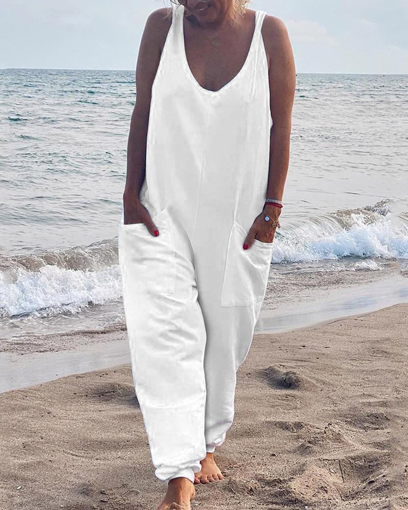 Three Dimensional Beach Corset Vest Jumpsuit