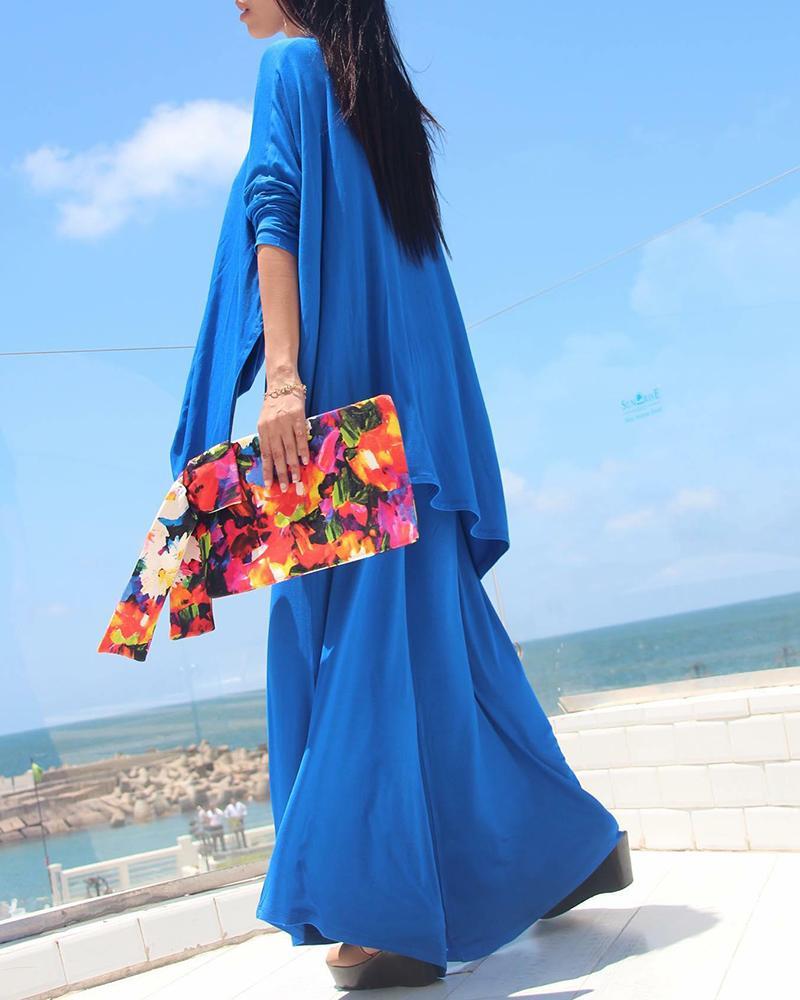 Solid Color Loose Two Piece Suit