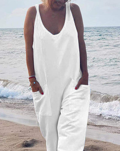 Three Dimensional Beach Corset Vest Jumpsuit