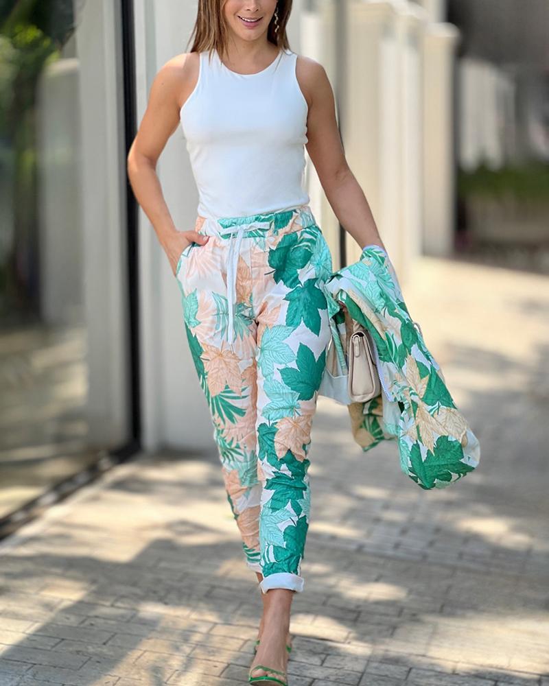 Casual Print Two Piece Set