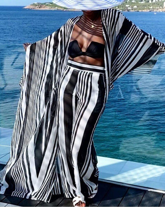 Stylish Loose Striped Suit