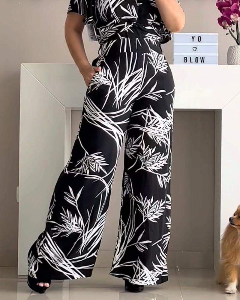 Fashion Loose-Print Pants