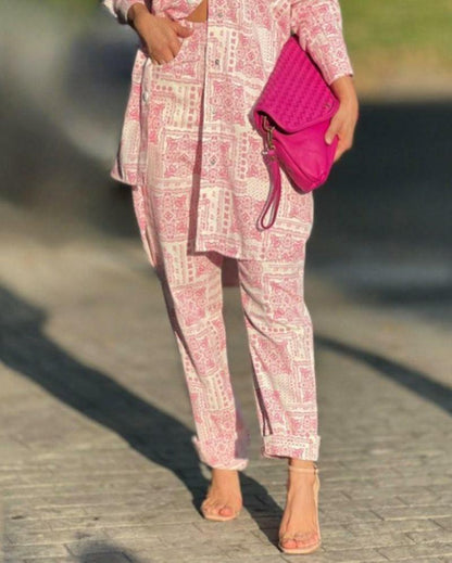 Stylish Printed Two Piece Suit