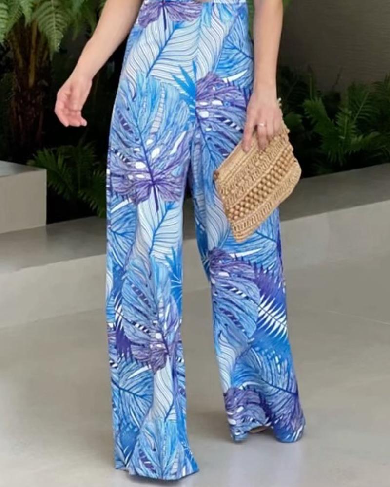 Sexy Sleeveless Print Jumpsuit