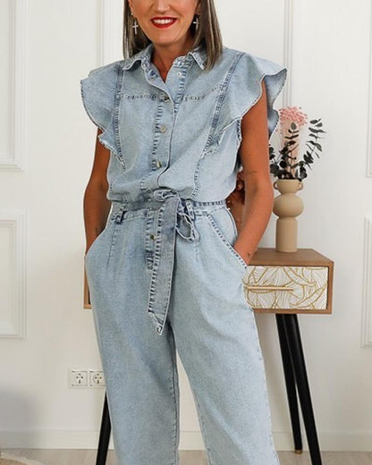 Sleek Classic Denim Jumpsuit