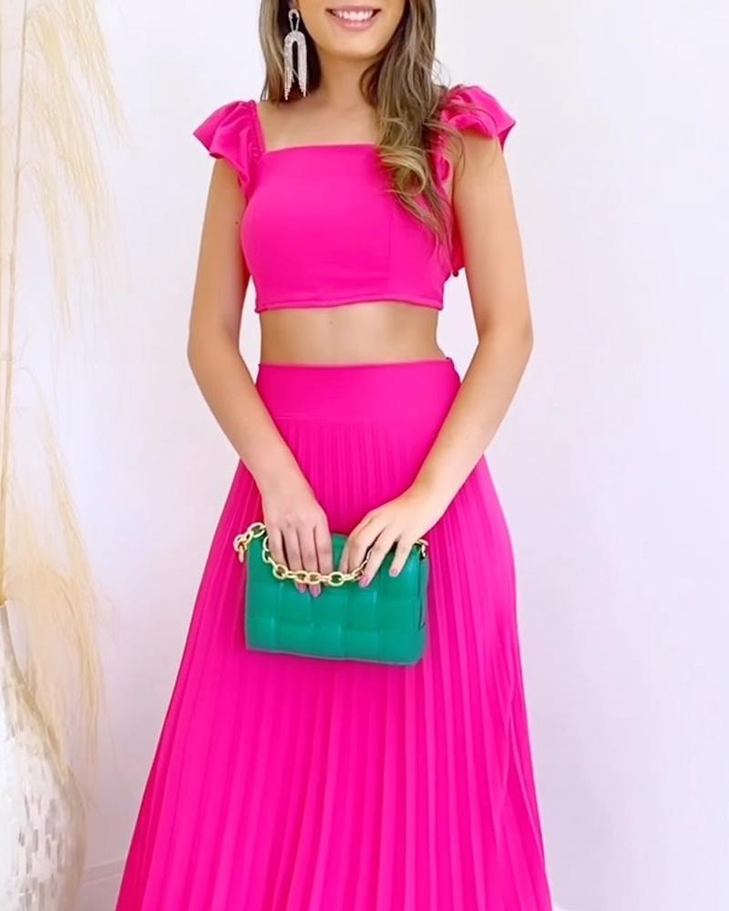 Halter Top Skirt Set