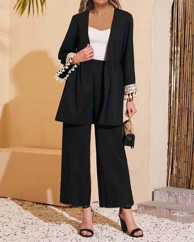 Stylish Two Piece Set of Long Sleeve Cardigan & Pants