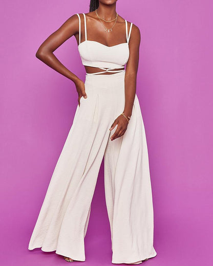 Casual Camisole & Wide Leg Pants Set