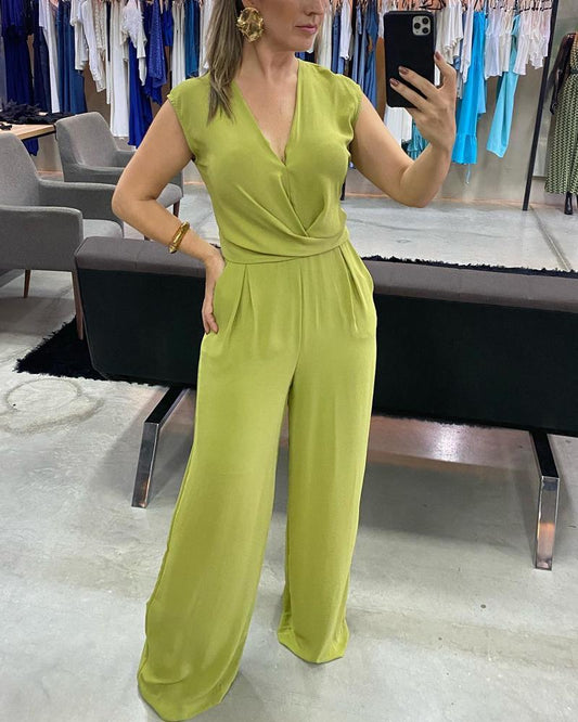 Solid Casual Jumpsuit