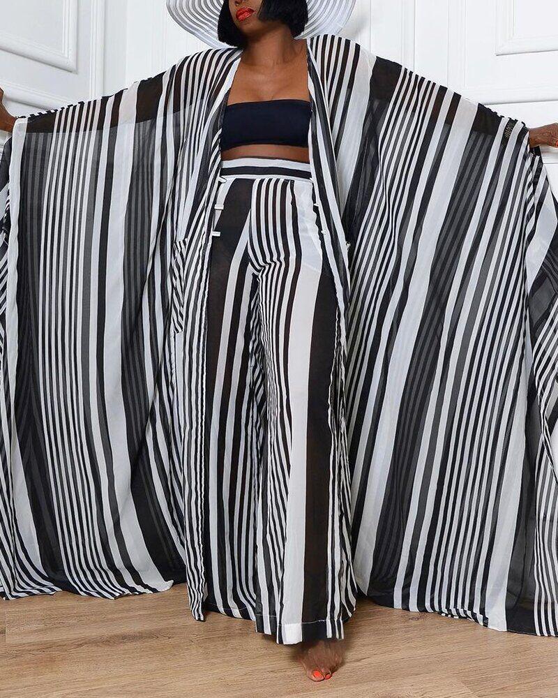 Stylish Loose Striped Suit