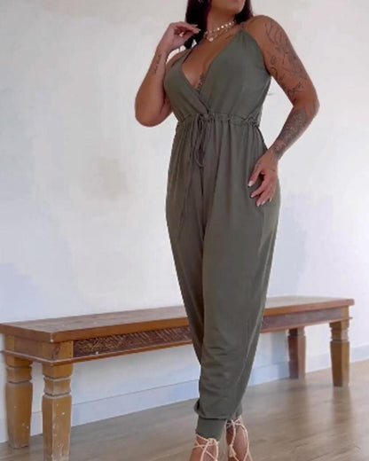 Sexy Sling Waist Tight Jumpsuit