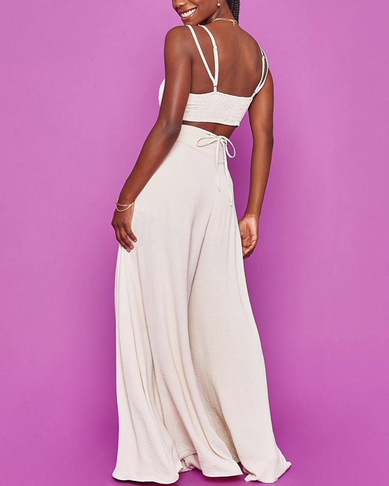 Casual Camisole & Wide Leg Pants Set