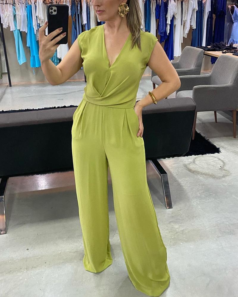 Solid Casual Jumpsuit