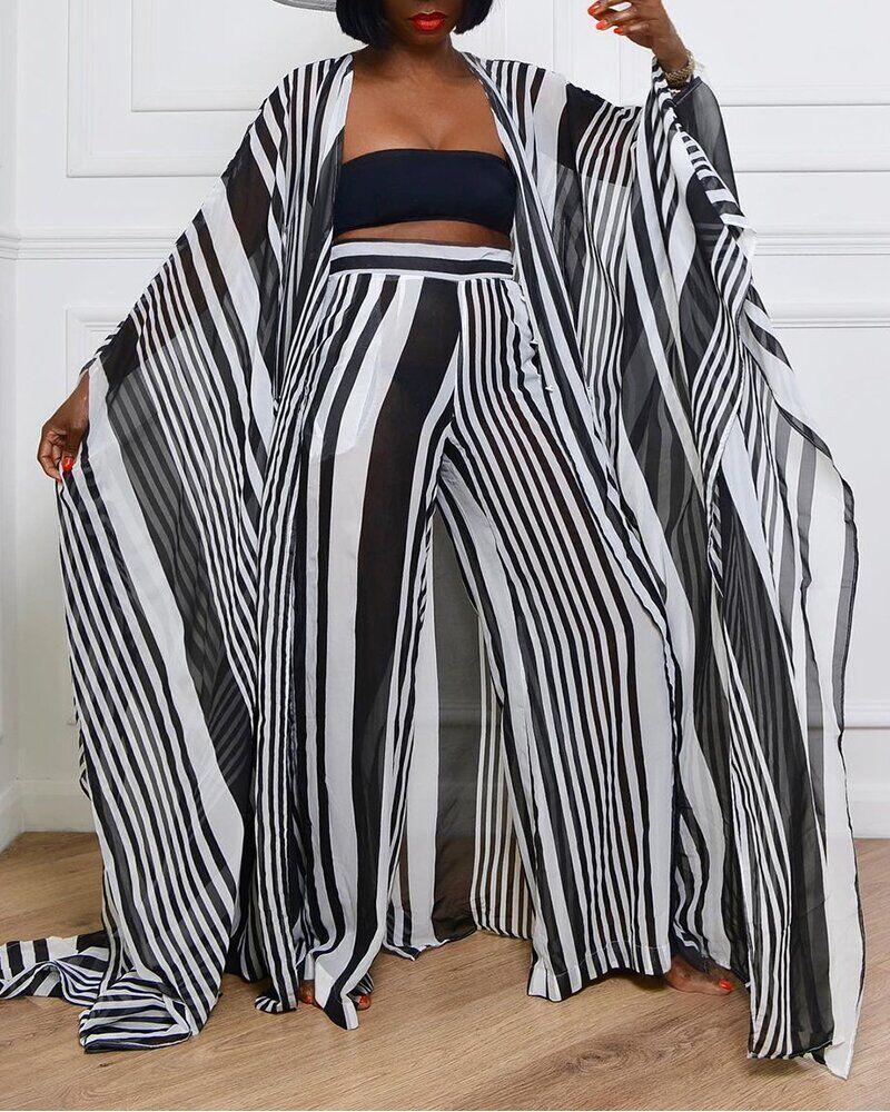 Stylish Loose Striped Suit